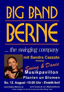 Plakat Planten un Blomen 2012 A5 BigBand Berne feat Sandra Cazzato (voc) jazzinhamburg