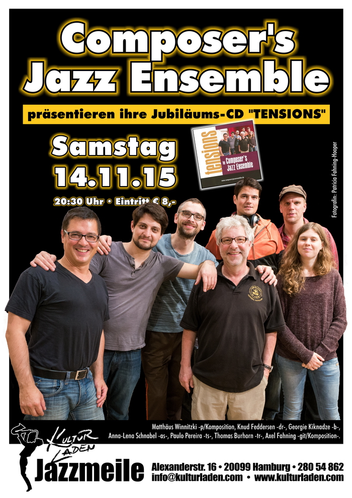 Plakat klein Jazzmeile presents: Composers Jazz Ensemble  jazzmeile