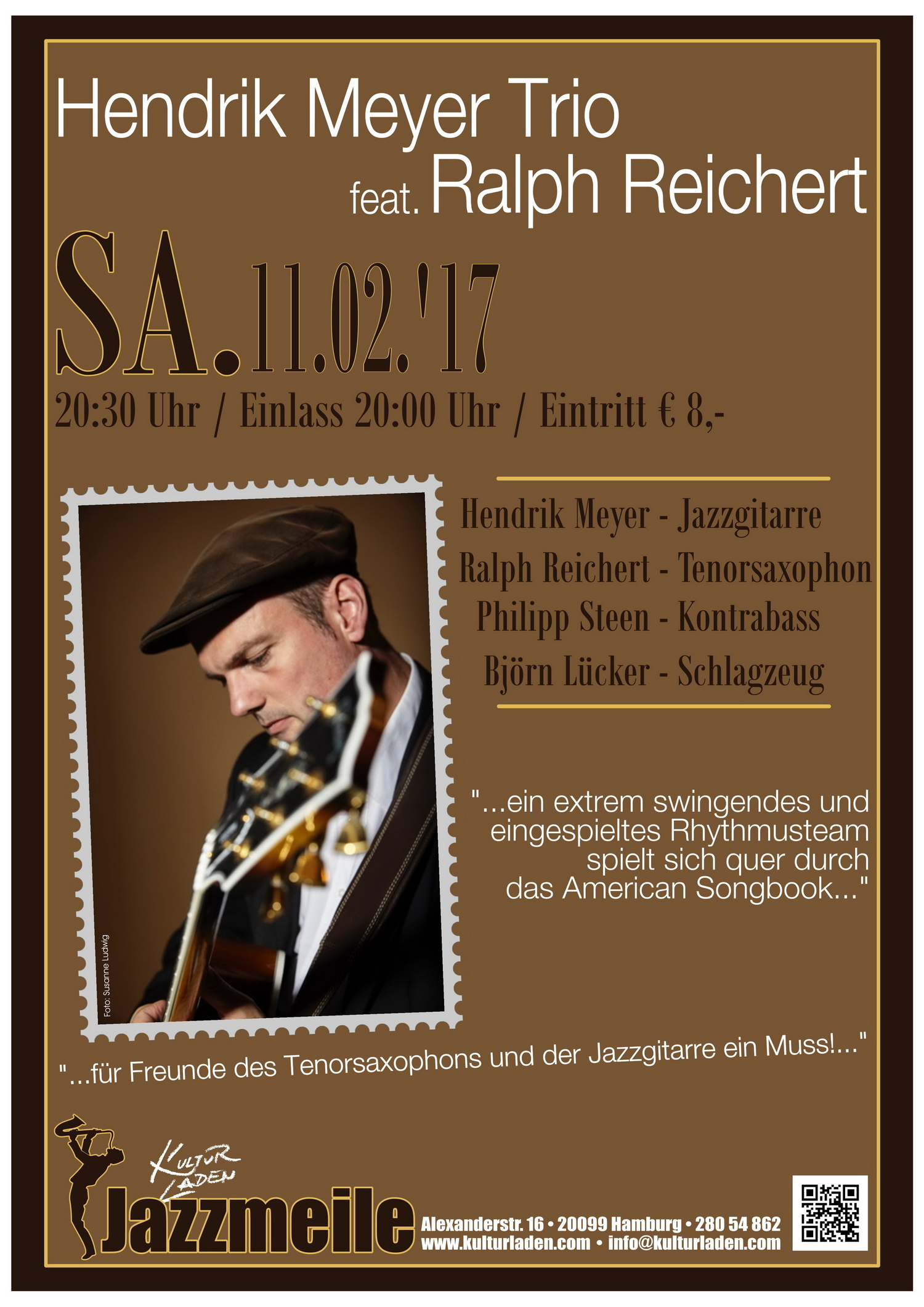 Jazzmeile presents: Hendrik Meyer Trio feat. Ralph Reichert Plakat Mail Jazzmeile presents: Hendrik Meyer Trio feat. Ralph Reichert jazzmeile