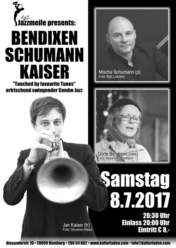 Plakat Web1 Jazzmeile presents: BENDIXEN   SCHUMANN   KAISER jazzmeile