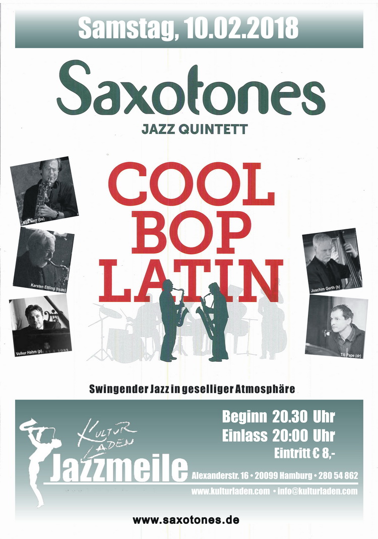 Plakat 2018 750 pxl1 Jazzmeile presents: Saxotones  jazzmeile