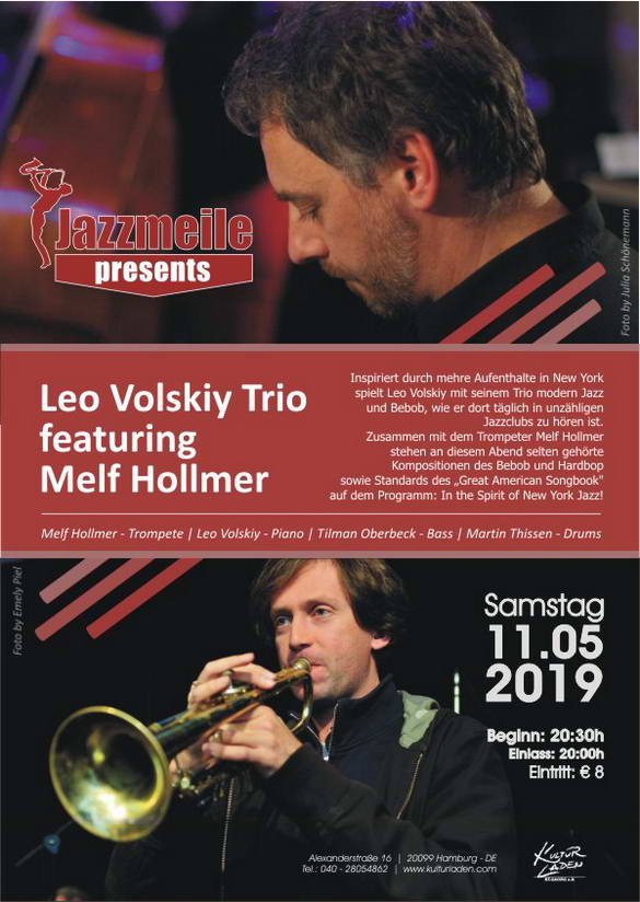 PlakatA3 585px Jazzmeile presents: „Leo Volskiy  Trio featuring Melf HollmerTrio“ jazzmeile