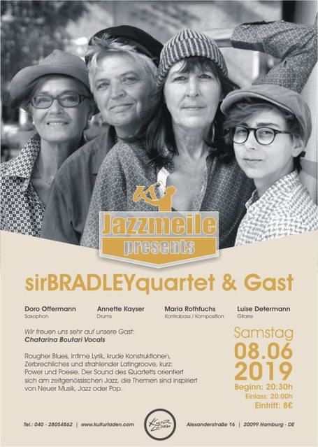 Plakat A3 455px Jazzmeile presents: „sirBRADLEYquartet & Gast“ jazzmeile