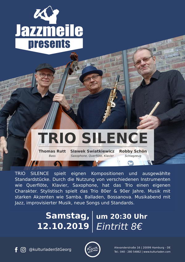 Plakat 600pxl Jazzmeile presents:  TRIO SILENCE  jazzmeile